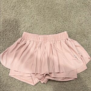 Charming Pink Pleated Kids Shorts